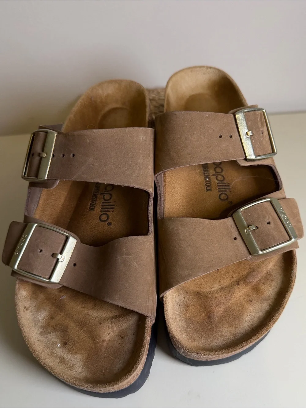 Papillio Birkenstock Arizona Platform Cocoa Brown Nubuck Sandals Sz 39 / W8 - Picture 1 of 3